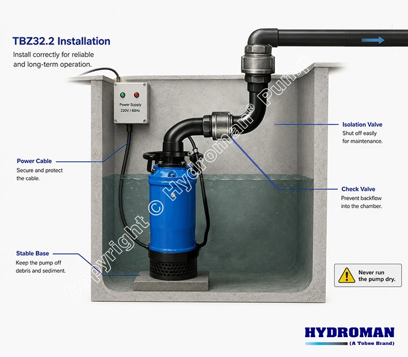 Electric Centrifugal Effluent Pump Installation
